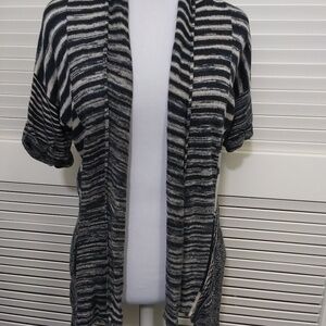 Morning Lady Striped Short Sleeve Linen Sweater